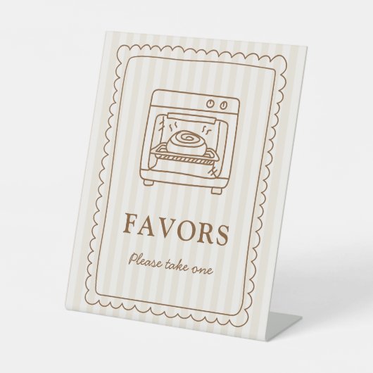Stripe Bun in the Oven Favors Sign 台座サイン (正面)