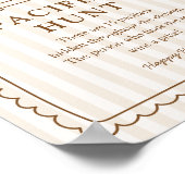 Stripe Bun in the Oven Pacifier Hunt Game Sign ポスター (角)