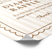 Stripe Bun in the Oven Shower Diaper Raffle Game ポスター (角)