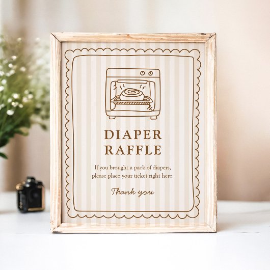 Stripe Bun in the Oven Shower Diaper Raffle Game ポスター