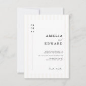 Stripe Elegant Typography Modern Minimal Wedding 招待状 (正面)