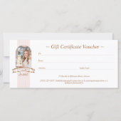 Stripe Floral Cupcake Bakery Shop Gift Certificate (裏面)