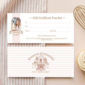 Stripe Floral Cupcake Bakery Shop Gift Certificate