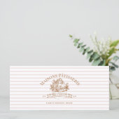 Stripe Floral Cupcake Bakery Shop Gift Certificate (スタンド正面)