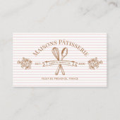Stripe Floral Whisk Spoon Bakery Cake Designer 名刺 (正面)