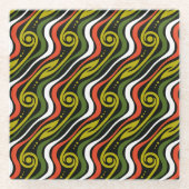 stripe pattern ガラスコースター (正面)