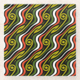 stripe pattern ガラスコースター