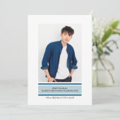 Stripe Photo Graduation Invitation 招待状 (スタンド正面)