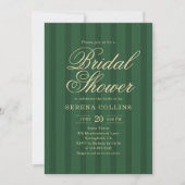 Stripe Vintage Green Bridal Shower 招待状 (正面)