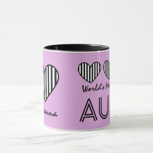 STRIPED世界の最も素晴らしい叔母さんのハートV15 マグカップ (中央)