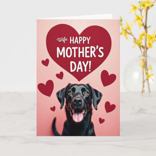 Striped Affection Dog Day Card カード (黄色い花)