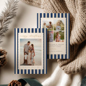 Striped and Scalloped Christmas Card with Photo シーズンカード
