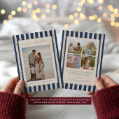 Striped and Scalloped Christmas Card with Photo シーズンカード