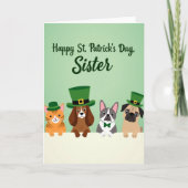 Striped Animals Holiday Card カード (正面)