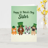 Striped Animals Holiday Card カード (黄色い花)