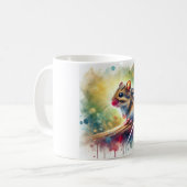 Striped Back Mouse 060724AREF114 - Watercolor コーヒーマグカップ (正面左)