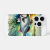 Striped bass 031024AREF130 - Watercolor iPhoneケース (裏面横)