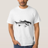 Striped Bass Lucky Fishing  Tシャツ (正面)