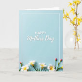 Striped Best Mum Ever Flower Card カード (黄色い花)