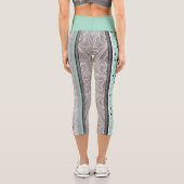 Striped Black and Green Casual カプリレギンス (裏面)