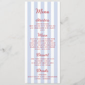 Striped Blue and Red Wedding Menu メニュー (正面)