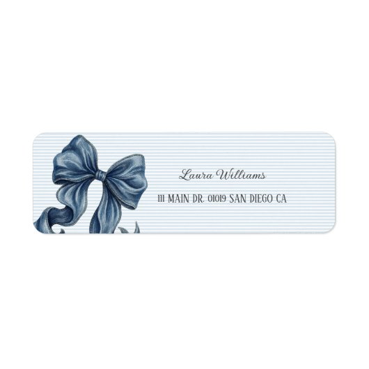 Striped Blue Bow  ラベル (正面)