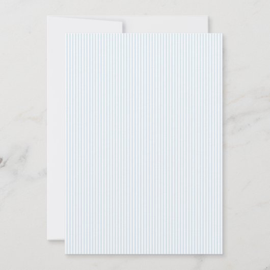Striped Blue Bow Baby Shower 招待状 (裏面)