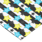 Striped Blue Yellow Stars Pattern Design  テーブルクロス (アングル)