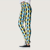 Striped Blue Yellow Stars Pattern Design  レギンス (左)