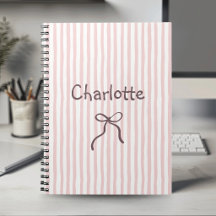 Striped Bow Cute Coquette Custom Personalized Name