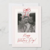 Striped,  Bow Valentines Day Photo Card シーズンカード (正面)