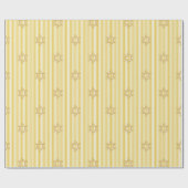 Striped Candle Flame Yellow Jewish Star of David ラッピングペーパー (フラット)