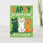 Striped Cat Family Card カード (正面)