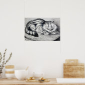 Striped Cat, Louis Wain ポスター (キッチン)