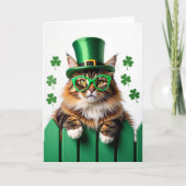 Striped Cat St Patricks Day Card カード (正面)