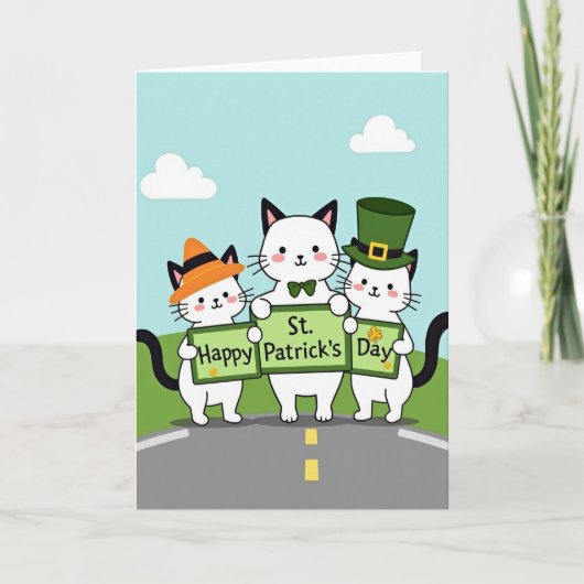 Striped Cats Holiday Card カード (正面)