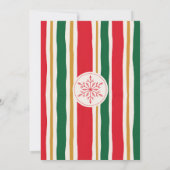 Striped Christmas Card with Pine Tree and Red Bows シーズンカード (裏面)