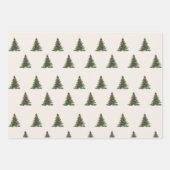 Striped Christmas Wrapping Paper, Pine Tree ラッピングペーパーシート (正面2)