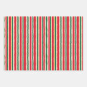 Striped Christmas Wrapping Paper, Pine Tree ラッピングペーパーシート (正面)