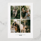 Striped Classic Holiday Photo 箔シーズンカード (裏面)