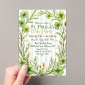 Striped Clover Border Party アクリル招待状 (インサイチュ (ポータブル))