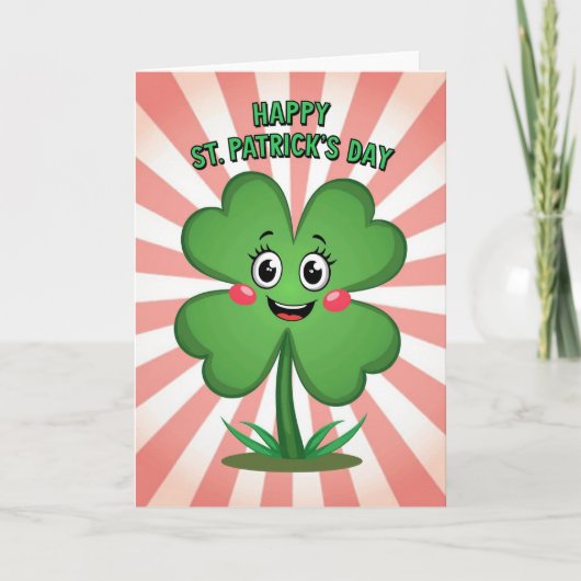Striped Clover Happy Day Card カード (正面)