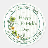 Striped Clovers Envelope Seal ラウンドシール (正面)