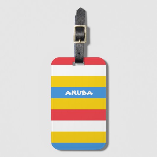 Striped Colors of Aruba Flag  ラゲッジタグ (正面縦)