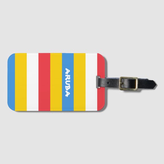 Striped Colors of Aruba Flag  ラゲッジタグ (正面横)