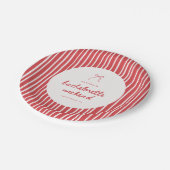 Striped Coquette Bow Bachelorette Weekend ペーパープレート (アングル)