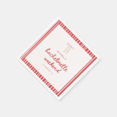 Striped Coquette Bow Custom Bachelorette スタンダードカクテルナプキン (角)