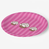 Striped Cupcake Paper Plates  ペーパープレート (アングル)