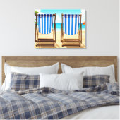 Striped deckchairs canvas print キャンバスプリント (インサイチュ (寝室))