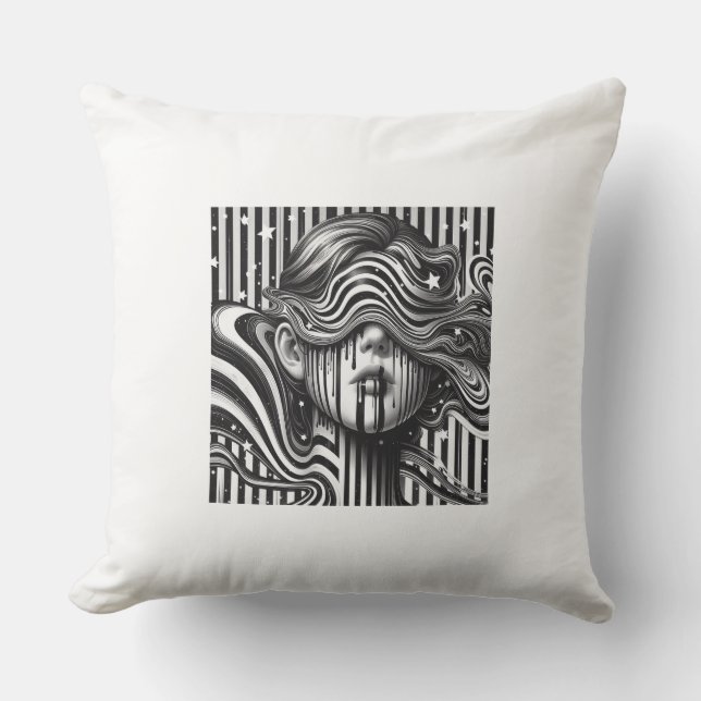 Striped design pillow アウトドアクッション (正面)